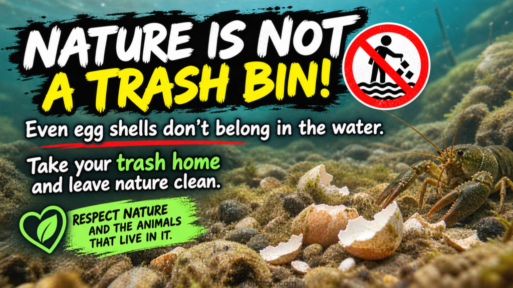 Nature is not a trash bin – keep our waters clean.